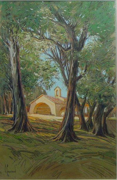 Pierre COMMARDOND (1897-1983) "The Chapel

Gouache and chalk on paper signed lower...