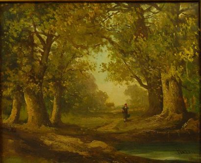 null French School

"Walkers in the woods

Two oils on canvas forming a pendant signed...