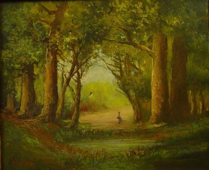 null French School

"Walkers in the woods

Two oils on canvas forming a pendant signed...