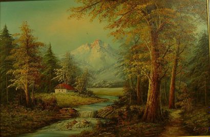 LUARDINET (?) ''Mountain landscape''.

Oil on canvas signed lower right

60 x 90...