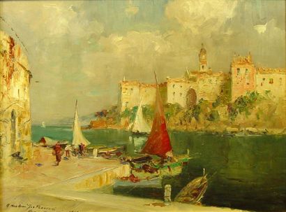 null 16- Merio AMEGLIO (1897-1970)

''Port de Martigues''

Huile sur toile signée...