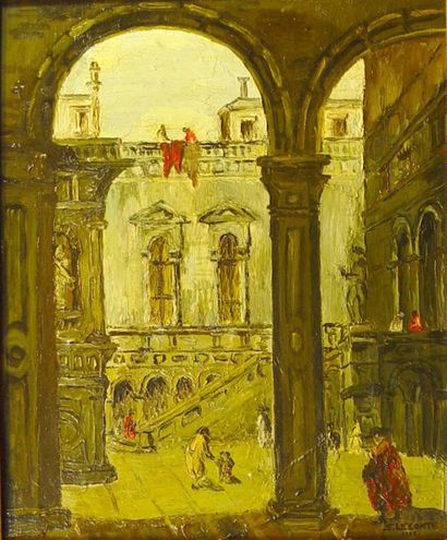 null 18- S. LECOMTE

''Promeneurs à Venise''

Huile sur panneau

60 x 49 cm