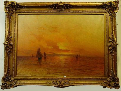 null 21- Emile MAILLARD (1846-1926)

"Sailing at dusk

Oil on canvas signed lower...