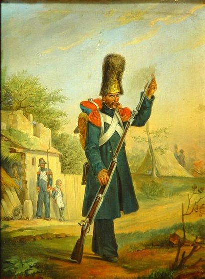 null 41- Eugène MEDARD (1847-1887)

''Hussards au camp''

Huile sur toile signée...