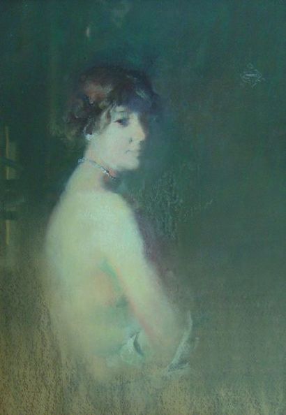 null 31- Ecole Française ''Jeune femme dénudée'' Pastel 62 x 43 cm