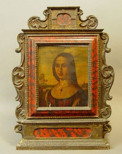 null 41- Ecole Italienne ''Portrait de femme'' Huile sur panneau 23 x 18 cm (53 x...