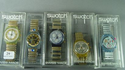 null 29- SWATCH

Cinq montres diverses dans leurs coffrets