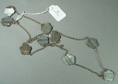 null 3- Grey mother-of-pearl patterned necklace