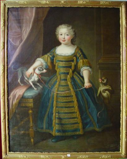 GOBERT Pierre (attribué à) "Jeune fille de qualité" Huile sur toile Dim: 116 x 88...