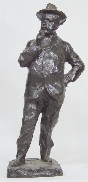 TROUBETZKOY (d'après) "Le fumeur" Bronze H: 43 cm