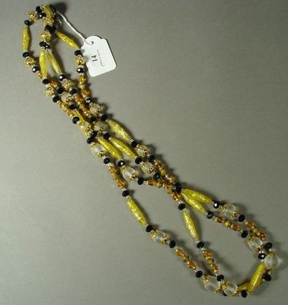 null 14- Double row necklace yellow and black in Murano
Length: 77 cm