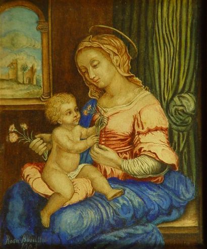 null 15- Rosa BARILLET

''Marie et l'enfant Jésus''

Aquarelle signée en bas à gauche...