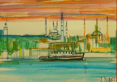 null 30- A. DURET
''Istanbul''
Aquarelle signée en bas à droite
15 x 22 cm