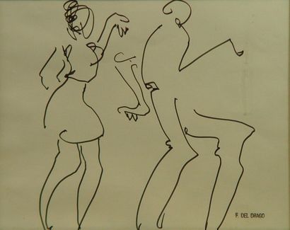 null 31- F. del DRAGO

''Couple de danseurs''

Dessin signé en bas à droite