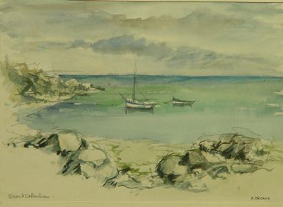 null 46- J.L. DECAUX
''Saint Colomban'' et ''Golfe du Morbihan"
Trois aquarelles
15...