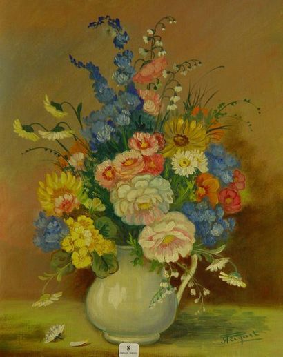null 8- S. PIQUET

''Vase de fleurs''

Huile sur toile signée en bas à droite

41...