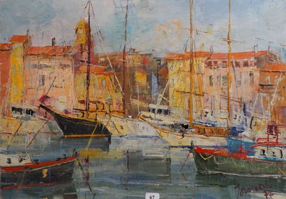null 67- Peter JOUANOVIC (XXème)

''St Tropez - Le port''

Huile sur toile signée...