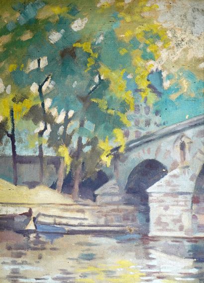 null 70- Jean DUGRENOT

''Pont Marie - Paris 1950''

Huile sur toile

35 x 27 cm