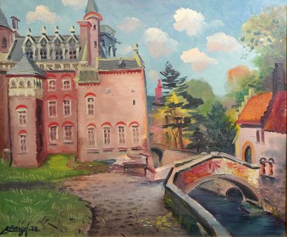 null 91- Auguste CLERGE

''Château au bord de la rivière''

Huile sur toile signée...