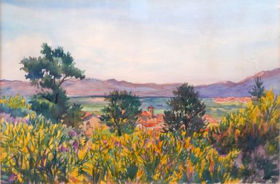 null 66- Salomon Alfred BOISECQ (1911-2005)

''Paysage de Provence''

Aquarelle signée...