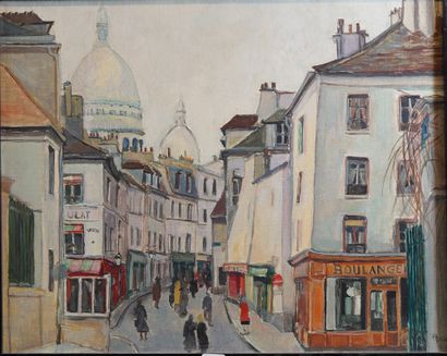null 97- Ecole Moderne

J. BORIAS

''Montmartre, vue d'une rue''

Huile sur toile...