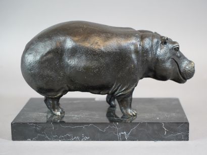 null 132- DUBANTON

''Hippopotame''

Bronze

Socle en marbre

15 x 28 cm
