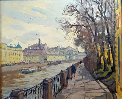 null 60- Alexandre SEMIONOV (1922-1984)

''Bateaux sur la Seine''

Huile sur toile...