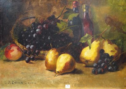 null 76- J. ZIMMER

''Nature morte aux poires et aux raisins''

Signé en bas à gauche...