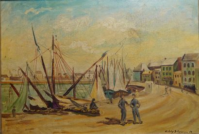 null 85- Eddy DELGRANGE

''Promeneurs sur le port''

Huile sur toile signée en bas...