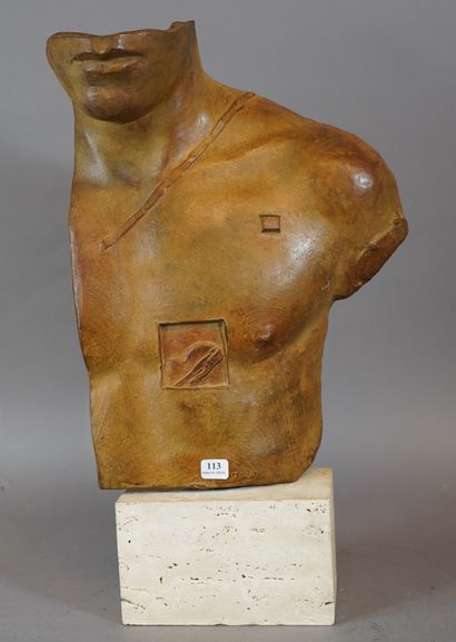 null 113- Igor MITORAJ (1944-2014)

''Asclépios''

Buste en bronze signé et numéroté

H...