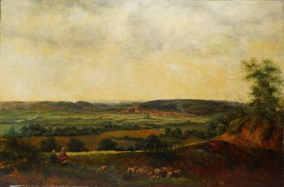 null 54- Gustave MOREAU (d'après)

''Bergers et bergère''

Huile sur toile

45 x...