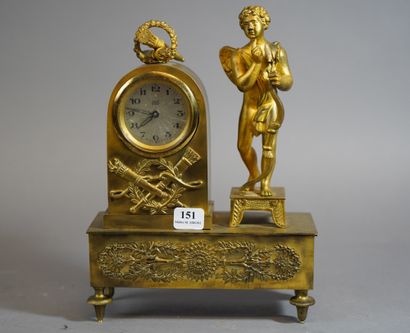 null 151- Pendule BADUF en bronze doré à décor de chasseur

XIXème siècle

22 x 17...