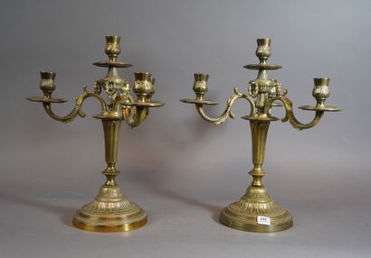 null 195- Paire de candélabres à quatre lumières en bronze

H : 34 cm