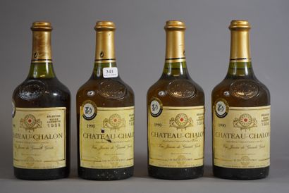 null 341- 4 bouteilles : 2 Château-Chalon Vin Jaune de Grande Garde 1990 et 2 Château-Chalon...