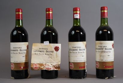 null 158- 4 bouteilles de Château Laplagnotte-Bellevue St Emilion Grand Cru 1975...