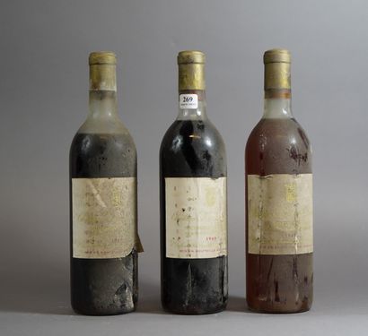 null 269- 3 bouteilles de Château Doisy Daëne 1969