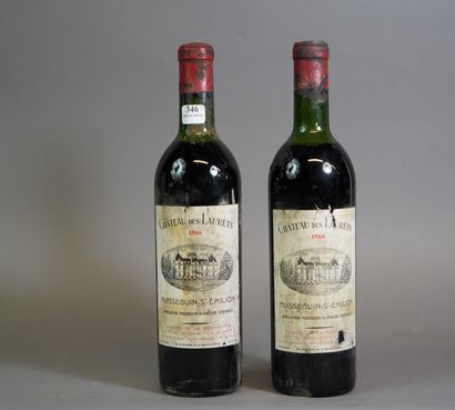 null 
 
346- 2 bouteilles de Château des Laurets St Emilion 1966                ...