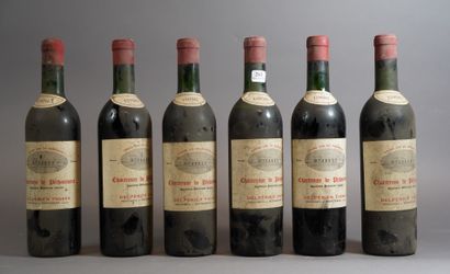 null 263- 6 bouteilles de Chartreuse de Pecharmant 1966 (3 TB, 1 gros demi-épaul...