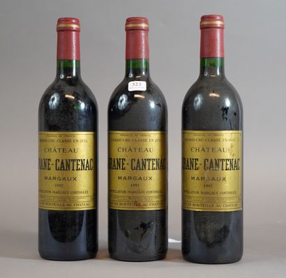 null 323- 3 bouteilles de Château Brane-Cantenac Margaux 1992