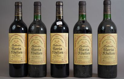 null 330- 5 bouteilles de Château Gloria St Julien 1990