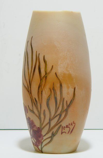LEGRAS Vase en verre gracé à décor d'algues Ht : 26 cm