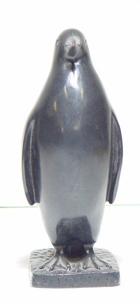 null Le pingouin Sujet en bronze patiné Ht : 20 cm