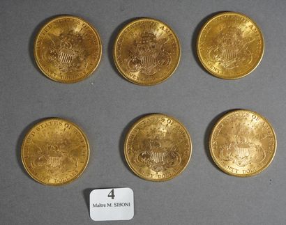null 4- 6 pièces or de 20 $ de 1897