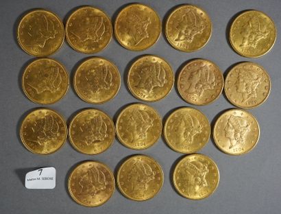 null 7- 18 pièces or de 20 $ de 1904