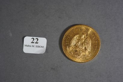 null 
22-
 1 pièce or de 50 Pesos de 1821-1947