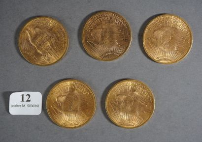 null 12- 5 pièces or de 20 $ de 1923