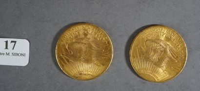 null 17- 2 pièces or de 20 $ de 1928