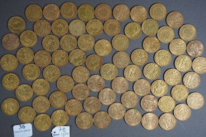 null 36- 78 pièces or de 20 F XIXème siècle