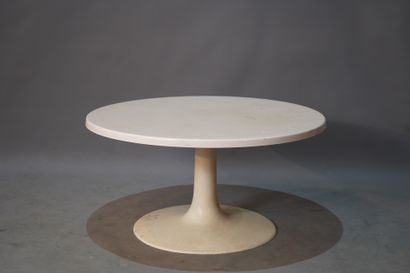 null 537- WERZANIT Table basse ronde Pied tulipe 49 x 89 cm