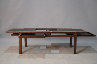 null 459- Table basse en chêne à plateau coulissant 40 x 98 x 49 cm